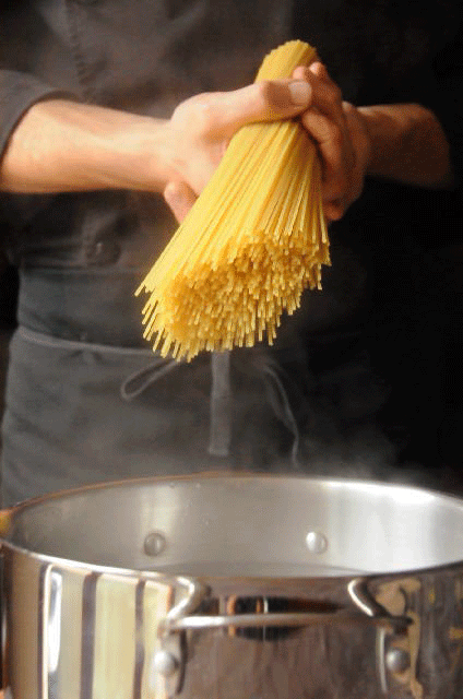 Preparation des spaghetti
