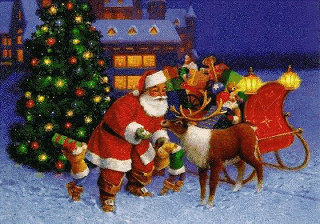 Le père Noël et ses rennes