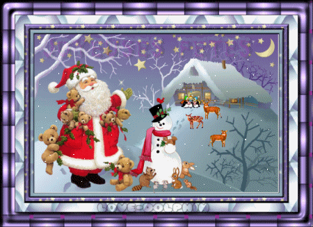 Le père Noël et le bonhomme de neige